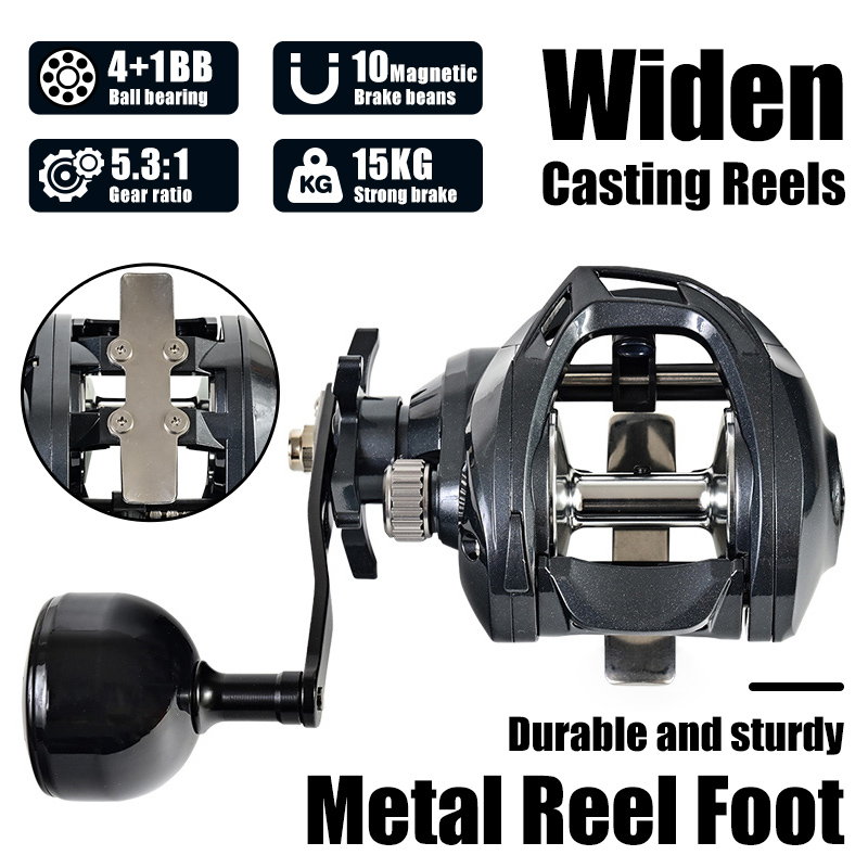 Trolling Reel - Cuerpo Ancho, Gran Capacidad, Carrete de