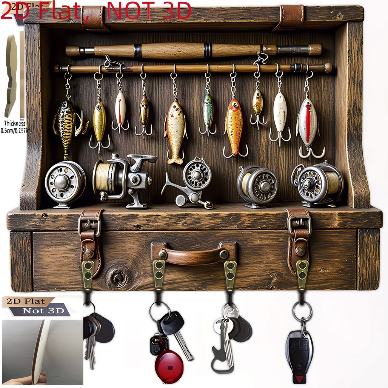 Fly Reel - Colgador de Llaves con Diseño de