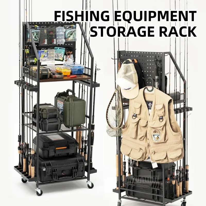 Fly Reel - Estante para guardar equipos de pesca,