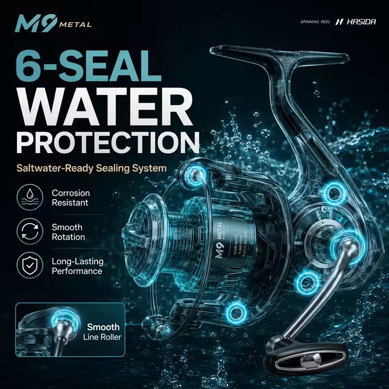 Carrete de pesca HASIDA M9, to - Trolling Reel reseña y precio
